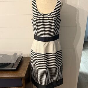 Banana Republic Black and White Striped Mini Dress